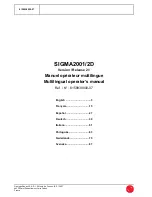 Preview for 1 page of Georges Renault S.A.S SIGMA2001/2D Operator'S Manual