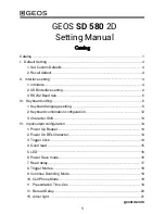 geos SD 580 2D Setting Manual preview