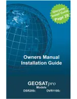 Предварительный просмотр 1 страницы GEOSATpro DSR200c Owner'S Manual & Installation Manual