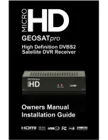 GEOSATpro DVBS2 Owner'S Manual & Installation Manual предпросмотр