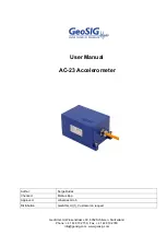 Preview for 1 page of GeoSIG AC-23 User Manual