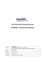 GeoSIG VE-1 Series Installation And Operation Manual preview