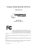 Geospace GSX-LF User Manual preview