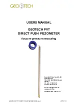 Предварительный просмотр 1 страницы Geotech PVT PIEZOMETER User Manual