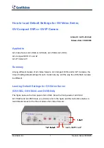 Предварительный просмотр 1 страницы GeoVision GV-Compact DVR V2 How-To