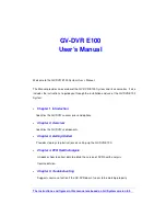 GeoVision GV-DVR E100 User Manual предпросмотр