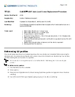 Preview for 1 page of Gerber SABRE 408 Replacement Procedure