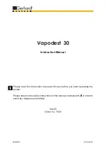 Gerhardt Vapodest 30 Instruction Manual предпросмотр