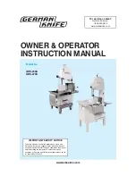 German Knife GBS-230A Owner & Operator Instruction Manual preview