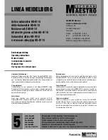 German Maestro HD-W 10 LINEA HEIDELBERG Operating Instructions Manual preview