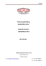 Gerus GERUPRESS HP15 Operation Manual preview