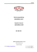 Preview for 1 page of Gerus GERUPRESS HP27 Operation Manual