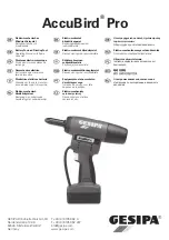 Gesipa AccuBird Pro Operating Manual With Spare Parts List предпросмотр