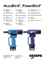 Preview for 1 page of Gesipa AccuBird Operating Manual With Spare Parts List