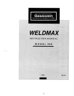 Предварительный просмотр 1 страницы Gesswein Weldmax 350 Instruction Manual