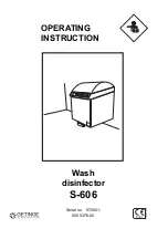 Preview for 1 page of Getinge S-606 Operating Instruction