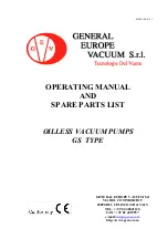 Предварительный просмотр 1 страницы GEV GS 10 Operating Manual And Spare Parts List