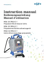 Preview for 1 page of GF MSA 2.0 Instruction Manual