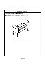 Preview for 8 page of GFW BALMORAL WINDOW SEAT Assembly Instructions Manual