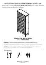 GFW BERGEN THREE TIER SHOE CABINET Assembly Instructions Manual preview