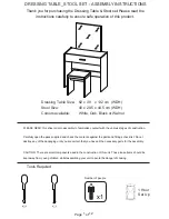 Preview for 1 page of GFW Dressing Table Stool Set Assembly Instructions Manual