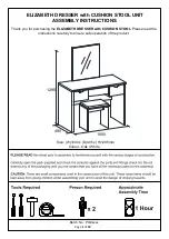 Preview for 1 page of GFW ELIZABETH DRESSER with CUSHION STOOL UNIT Assembly Instructions Manual