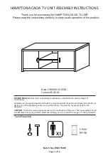 GFW HAMPTON ACACIA TV UNIT Assembly Instructions Manual preview