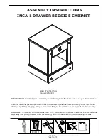 GFW INCA 1 DRAWER BEDSIDE CABINET Assembly Instructions Manual preview