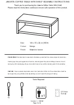 GFW Jakarta Coffee Table With Shelf Assembly Instructions Manual preview