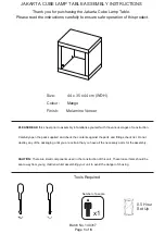 Preview for 1 page of GFW Jakarta Cube Lamp Table Assembly Instructions Manual