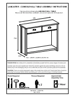 GFW LANCASTER CONSOLE HALL TABLE Assembly Instructions Manual preview