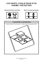 Preview for 6 page of GFW LOVE HEARTS / STARS STORAGE STOOL Assembly Instructions Manual