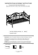 Preview for 1 page of GFW MADISON DAY BED Assembly Instructions Manual