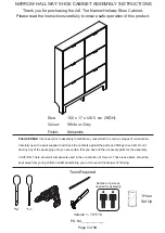 GFW NARROW HALLWAY SHOE CABINET Assembly Instructions Manual preview