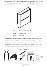 Preview for 1 page of GFW NARROW HALLWAY Assembly Instructions Manual