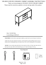 GFW ORLEANS 2 DOOR 3 DRAWER CABINET Assembly Instructions Manual preview