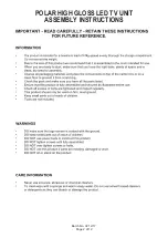 Preview for 2 page of GFW POLAR HIGH GLOSS LED TV UNIT Assembly Instructions Manual