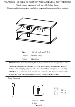 Preview for 1 page of GFW Polar LED Coffee Table Assembly Instructions Manual