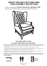 Preview for 1 page of GFW REGENT HIGH BACK BUTTONED WING CHAIR Assembly Instructions Manual