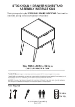 Preview for 1 page of GFW STOCKHOLM 1 DRAWER NIGHTSTAND Assembly Instructions Manual