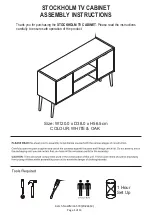 GFW STOCKHOLM TV CABINET Assembly Instructions Manual предпросмотр