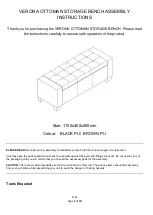 Preview for 1 page of GFW VERONA OTTOMAN STORAGE BENCH Assembly Instructions Manual