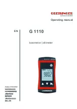 Preview for 1 page of GHM Greisinger G 1110 Operating Manual