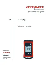 Предварительный просмотр 1 страницы GHM GREISINGER G 1110 Quick Reference Manual