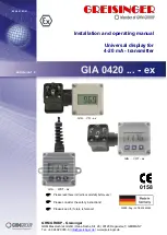 GHM GREISINGER GIA 0420 ex Series Installation And Operating Manual предпросмотр