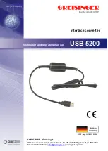 Preview for 1 page of GHM GREISINGER USB 5200 Installation And Operating Manual