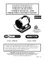 GHP Group Dyna-Glo Delux SF70DGD User'S Manual And Operating Instructions preview