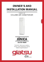 GIA GIA-FSI-48JON Owners And Installation Manual preview