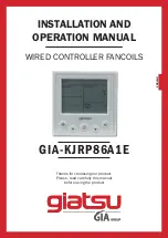 Предварительный просмотр 1 страницы GIA GIATSU GIA-KJRP86A1E Installation And Operation Manual