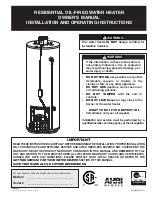 Giant Factories RESIDENTIAL OIL-FIRED WATER HEATER Owner'S Manual Installation And Operating Instructions preview